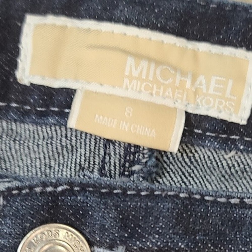 Michael Kors Dark Wash Bootcut Jeans Size 8 Stretch Denim Pants - Picture 11 of 13